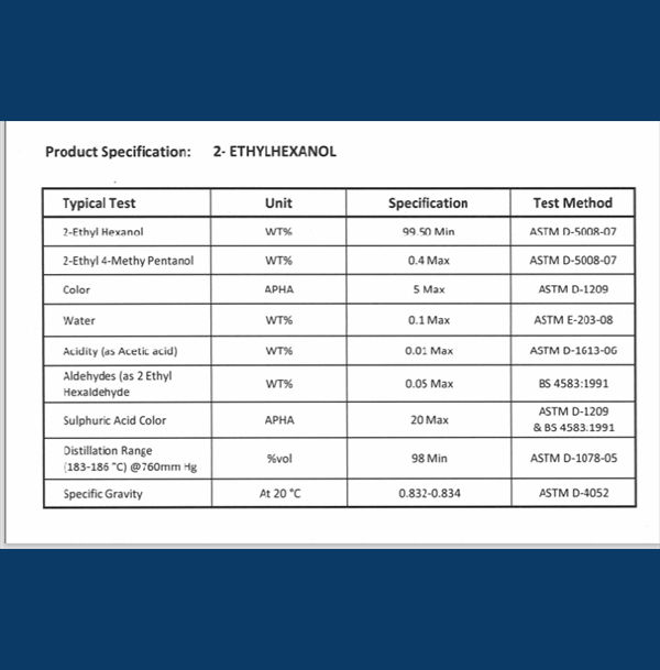 tender for the purchase of 200 tons of 2EH (2-ethyl Hexanol)