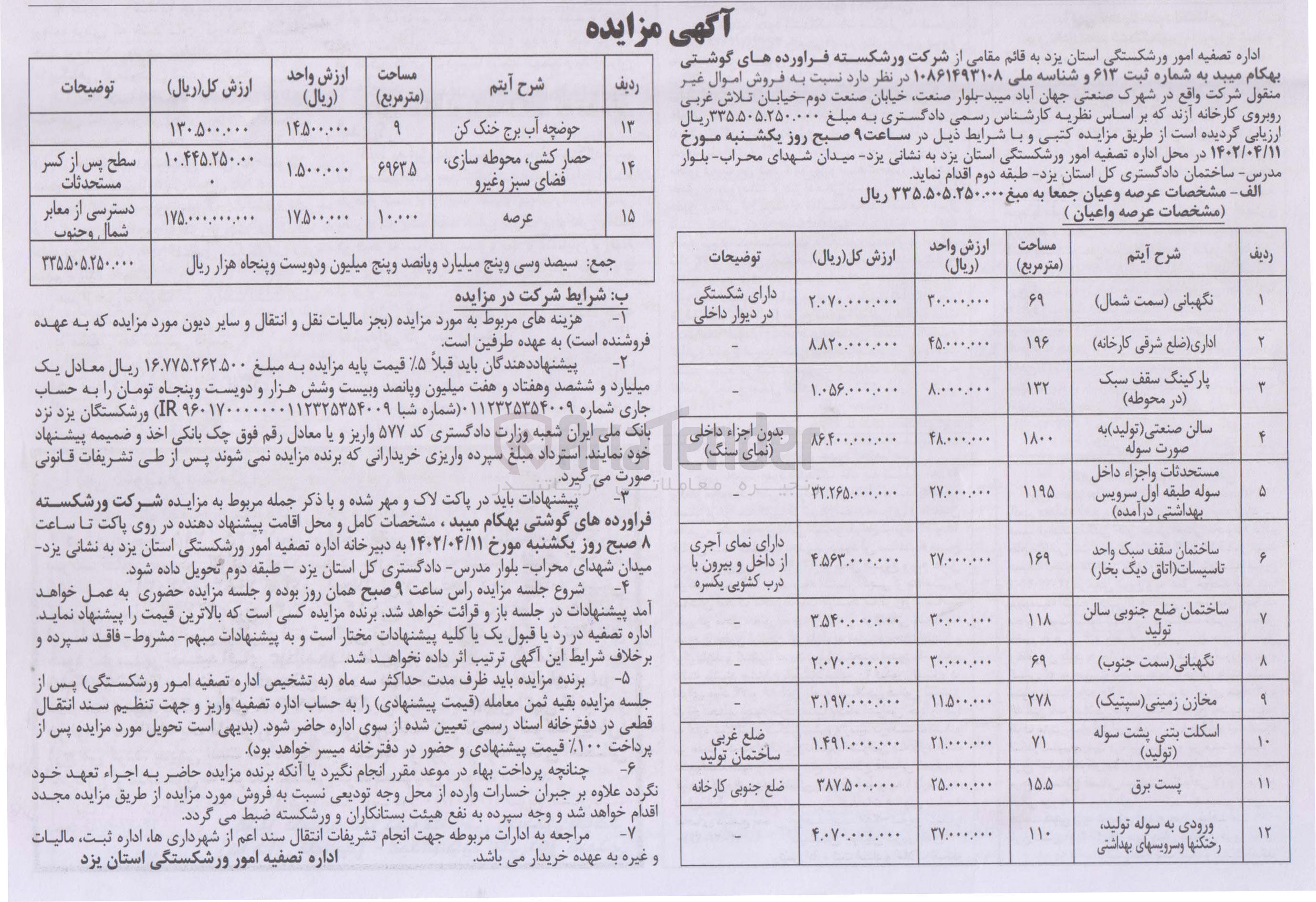 تصویر کوچک آگهی فروش اموال غیرمنقول...