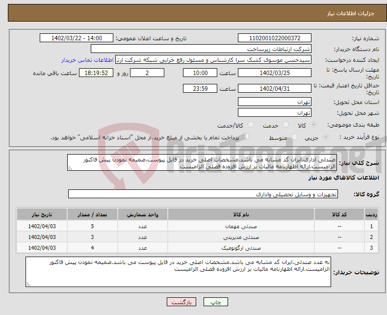 تصویر کوچک آگهی مزایده اقلام مستعمل