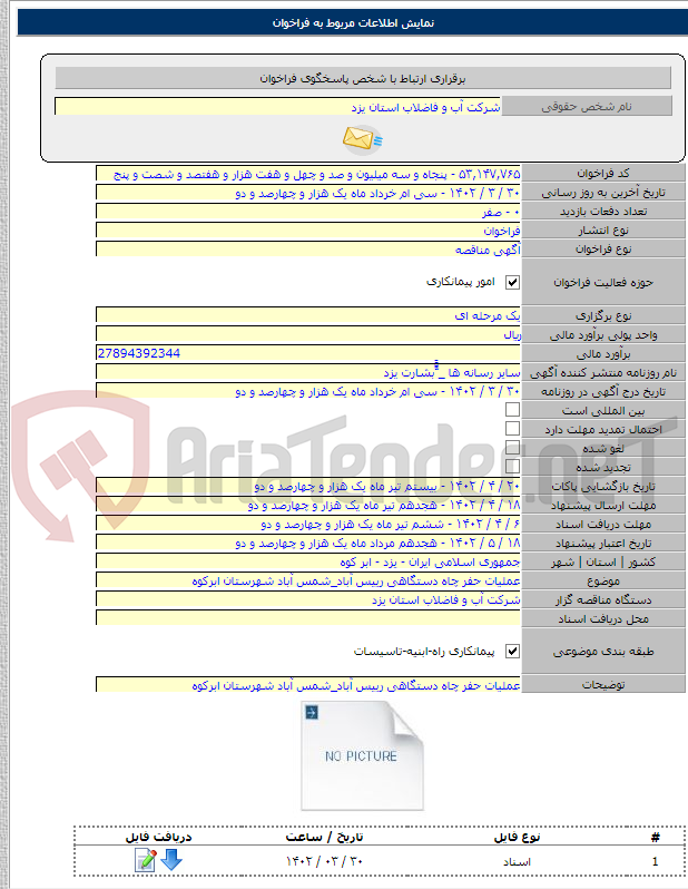 تصویر کوچک آگهی عملیات حفر چاه دستگاهی رییس آباد_شمس آباد شهرستان ابرکوه