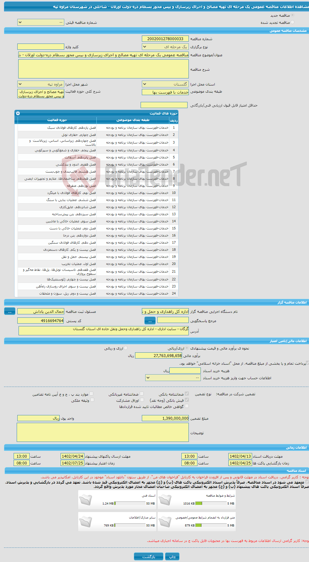 تصویر کوچک آگهی مناقصه عمومی یک مرحله ای تهیه مصالح و اجرای زیرسازی و بیس محور بسطام دره-دولت اورلان - شاخلی در شهرستان مراوه تپه 