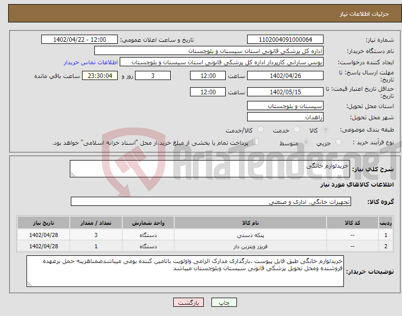 تصویر کوچک آگهی نیاز انتخاب تامین کننده-خریدلوازم خانگی