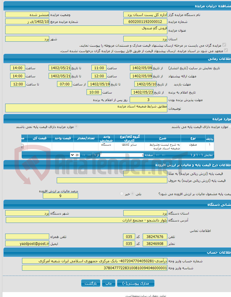 تصویر کوچک آگهی فروش گاو صندوق