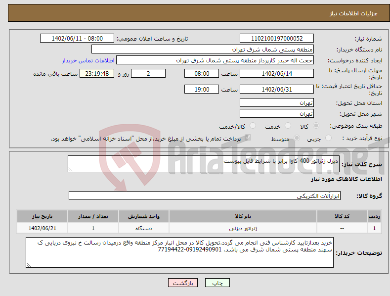 تصویر کوچک آگهی مزایده خودروی پژو پارس