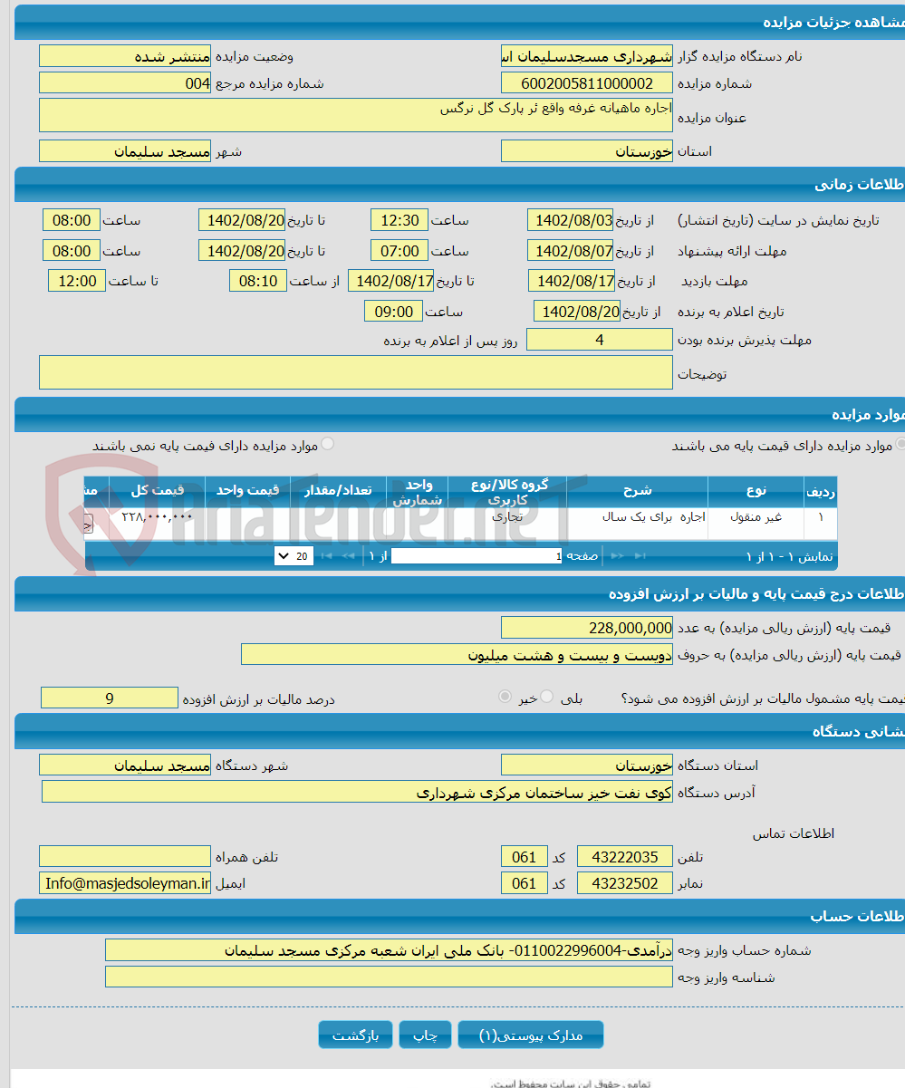 تصویر کوچک آگهی اجاره ماهیانه غرفه واقع ئر پارک گل نرگس