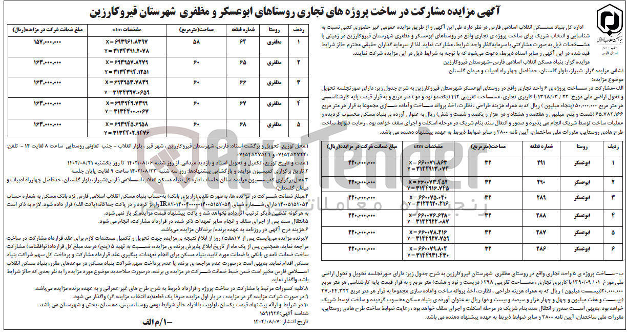 تصویر کوچک آگهی مشارکت در ساخت پروژه تجاری