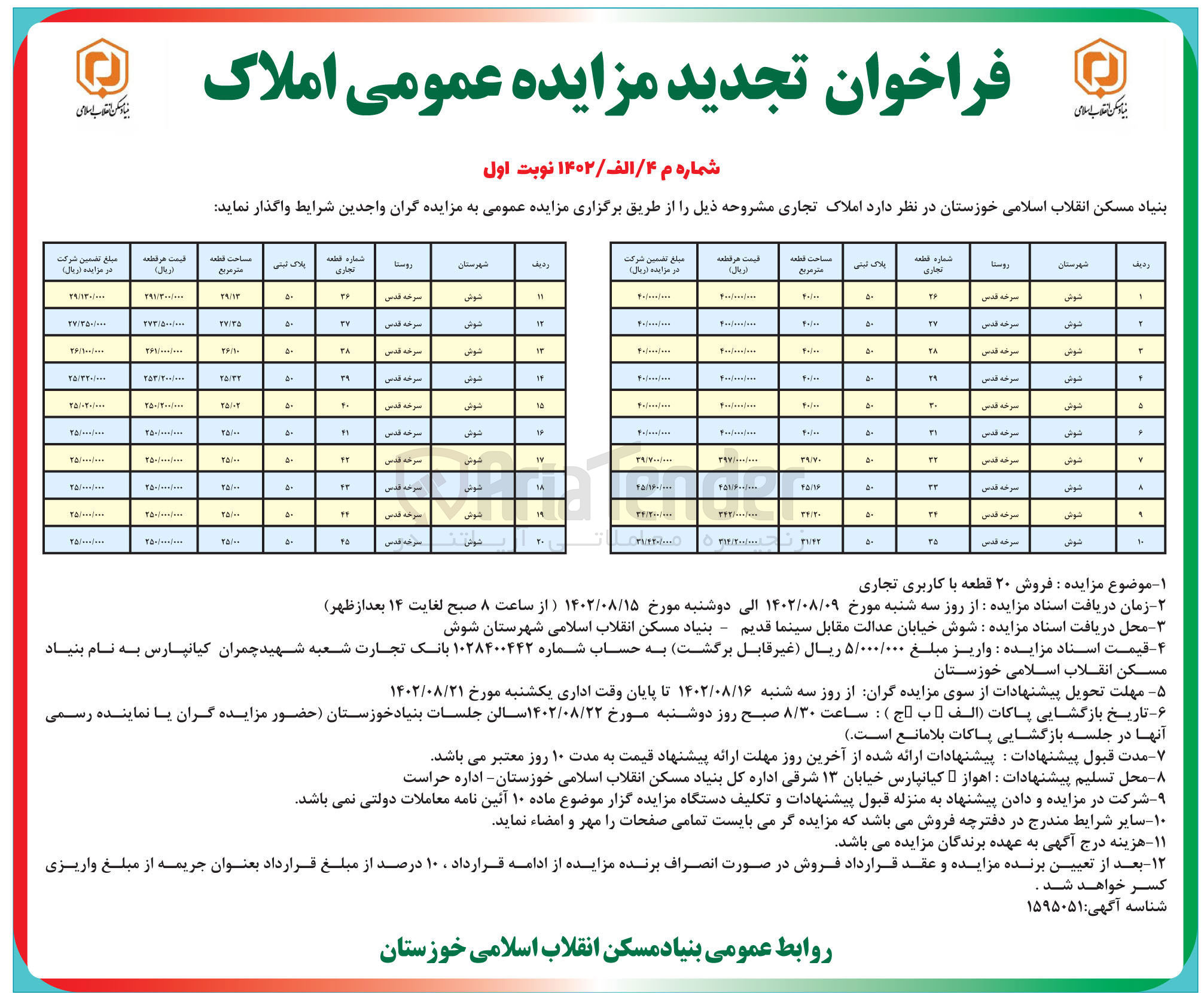 تصویر کوچک آگهی فروش 2 قطعه با کاربری تجاری 