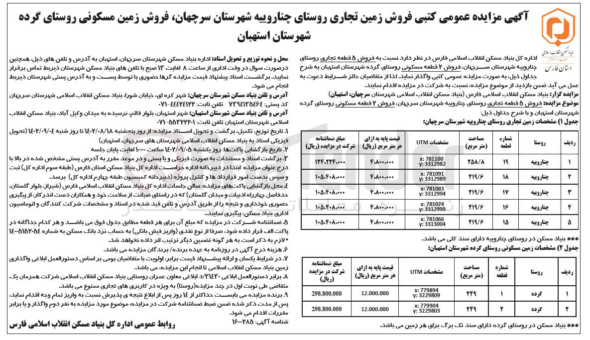 تصویر کوچک آگهی فروش قطعه تجاری و مسکونی