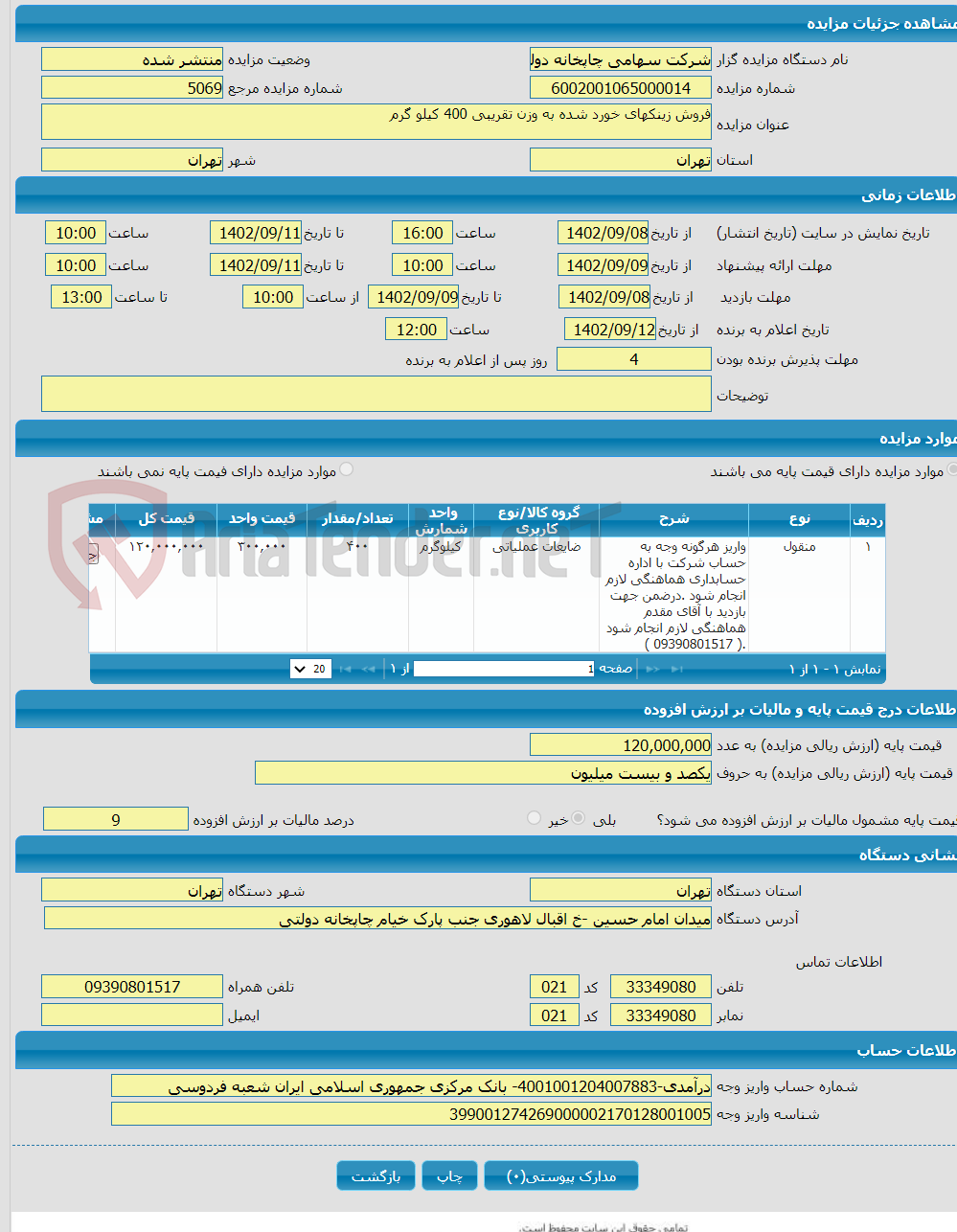 تصویر کوچک آگهی فروش زینکهای خورد شده به وزن تقریبی 400 کیلو گرم