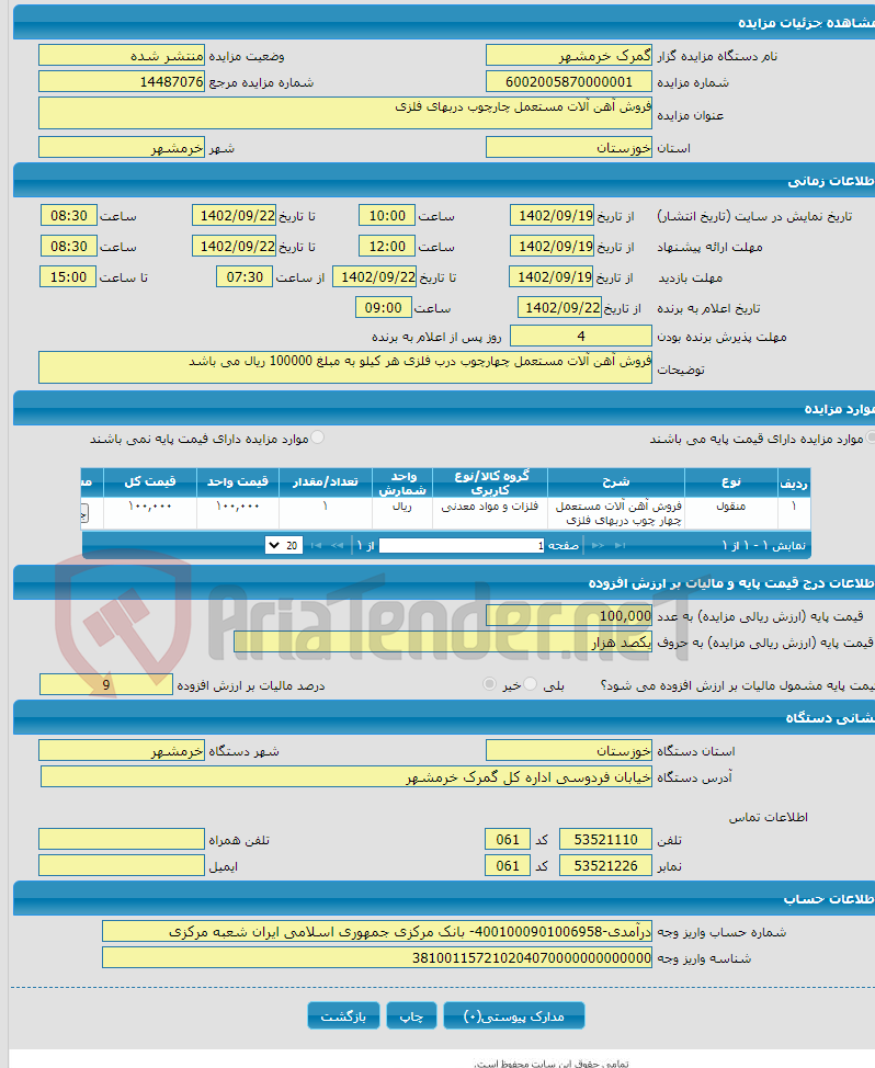 تصویر کوچک آگهی فروش آهن آلات مستعمل چارچوب دربهای فلزی