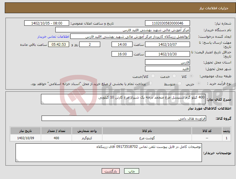 تصویر کوچک آگهی مزایده اجاره فروشگاه