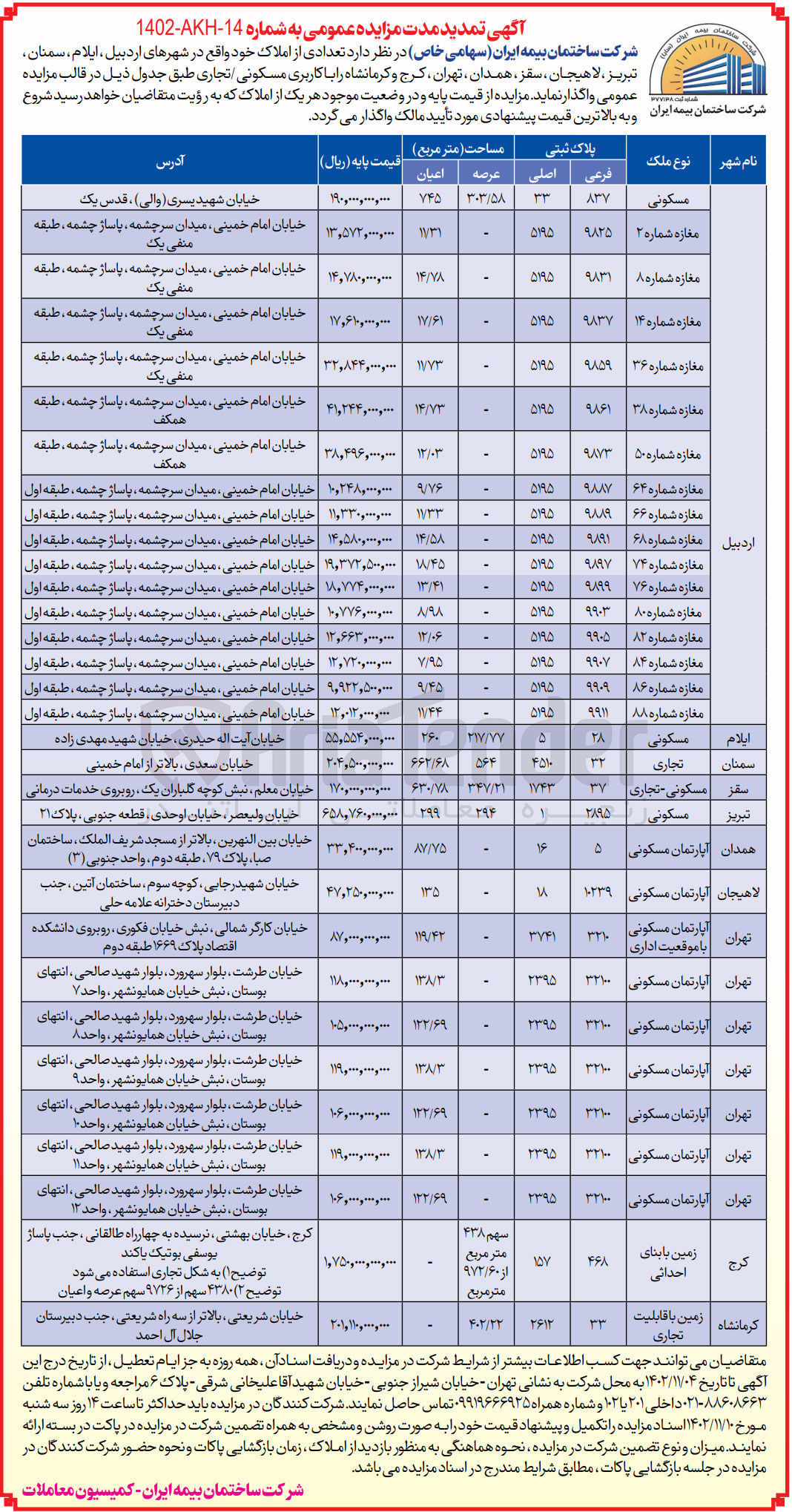 تصویر کوچک آگهی واگذاری املاک