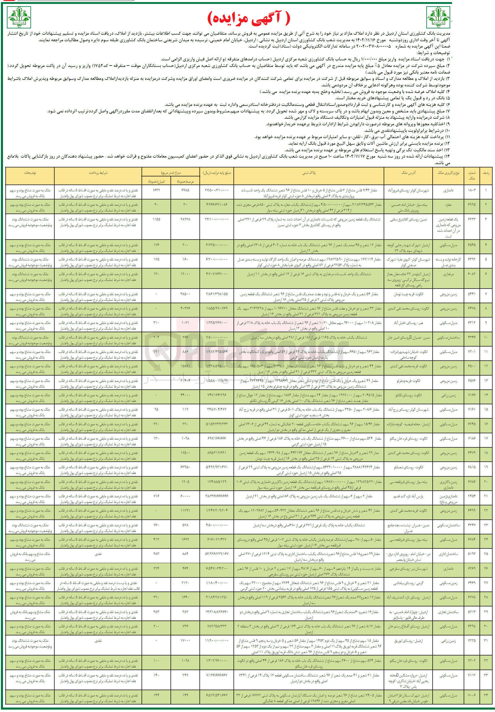 تصویر کوچک آگهی فروش املاک