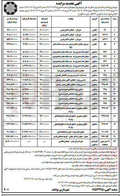 تصویر کوچک آگهی فروش 22  قطعه زمین مسکونی و تجاری 