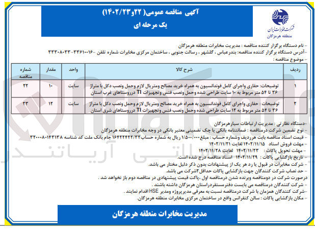 تصویر کوچک آگهی حفاری و اجرای کامل فونداسیون به همراه خرید مصالح و متریال لازم