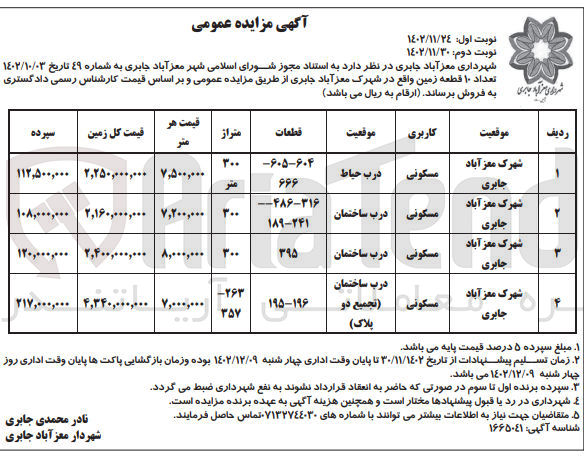 تصویر کوچک آگهی فروش تعداد 10 قطعه زمین