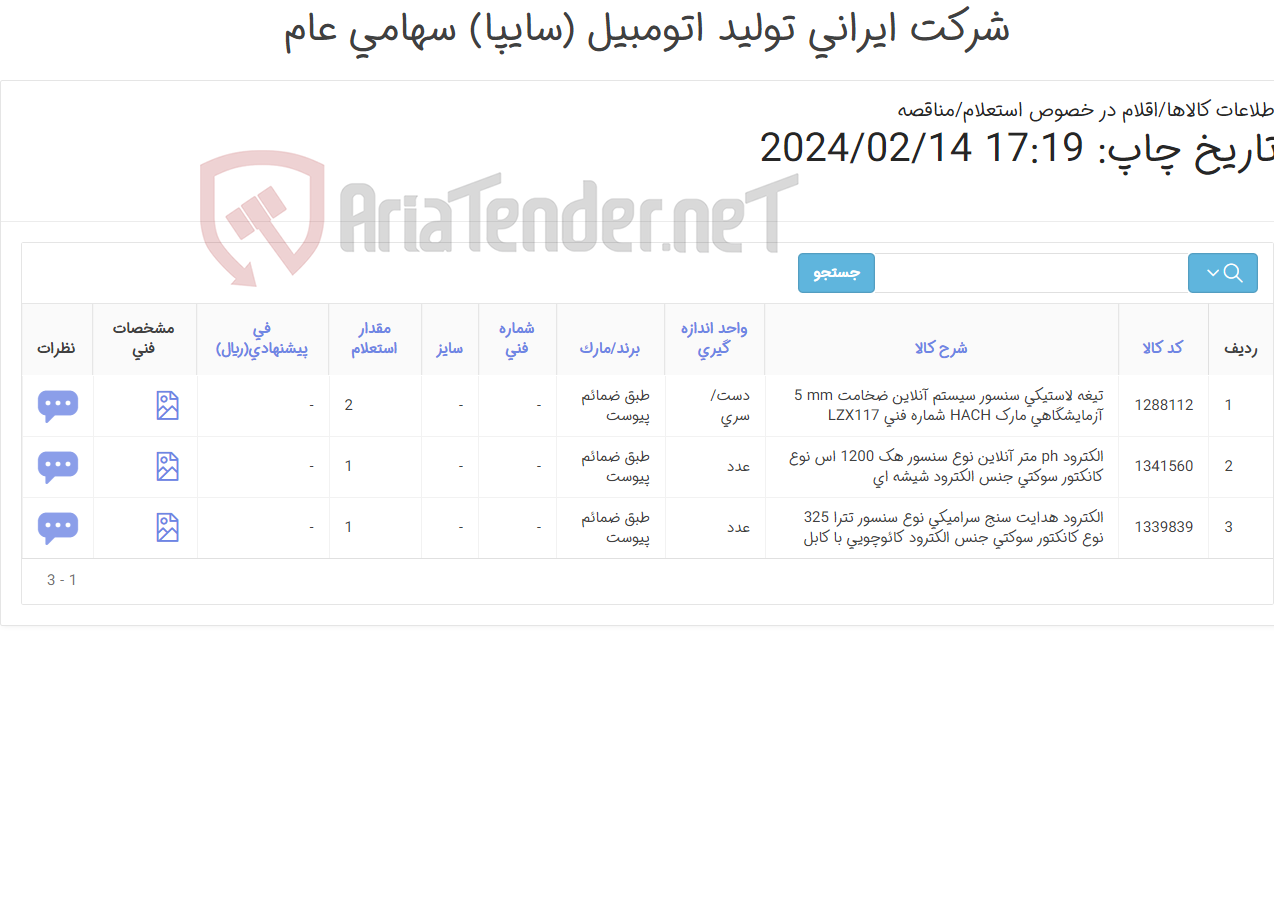 تصویر کوچک آگهی 3 آیتم الکترود و تیغه لاستیکی(طبق تصاویر پیوست)