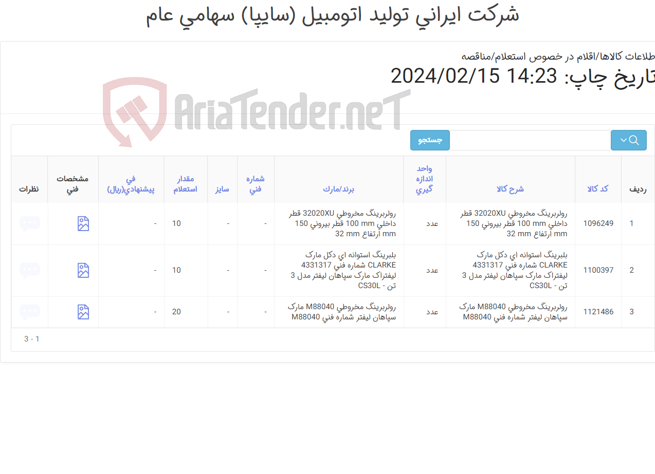 تصویر کوچک آگهی بلبرینگ و رولبرینگ