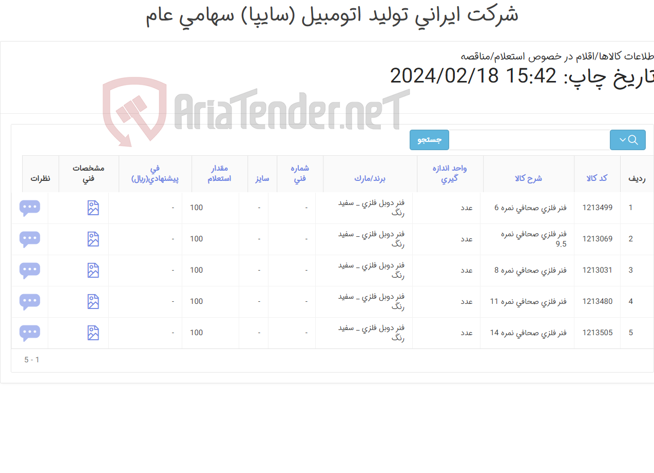 تصویر کوچک آگهی فنر فلزی صحافی