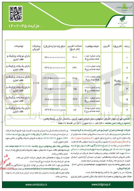 تصویر کوچک آگهی فروش تعداد محدودی از واحدهای اداری خود 