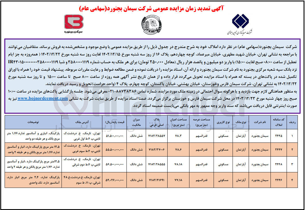 تصویر کوچک آگهی فروش املاک در 4 ردیف با کاربری مسکونی