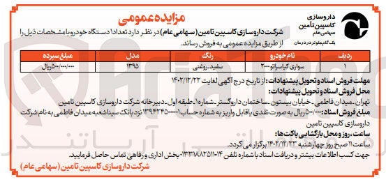 تصویر کوچک آگهی فروش سواری کیا سراتو 2000