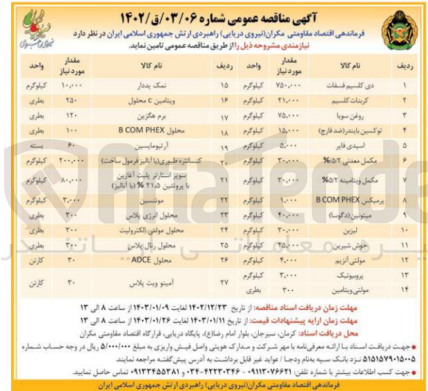 تصویر کوچک آگهی جوش شیرین به مقدار 25.000 کیلوگرم