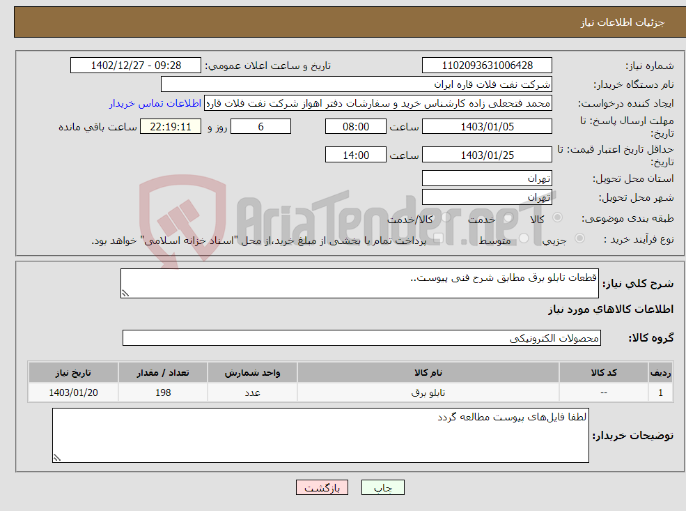 تصویر کوچک آگهی نیاز انتخاب تامین کننده-قطعات تابلو برق مطابق شرح فنی پیوست..