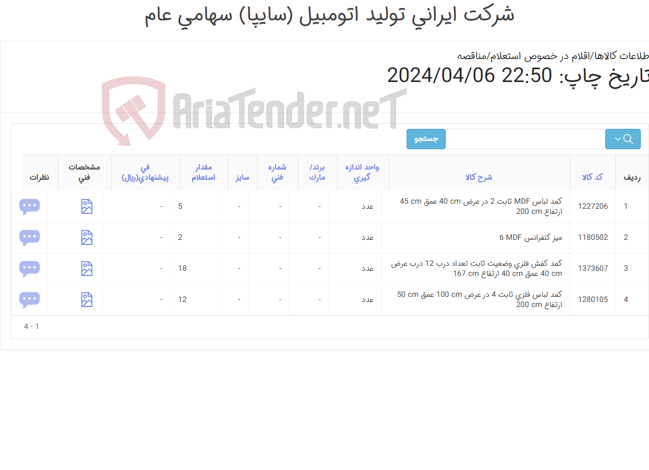 تصویر کوچک آگهی اقلام اداری و کمد