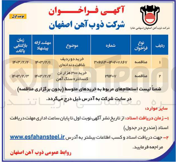تصویر کوچک آگهی خرید 300 هزار تن کنسانتره سنگ آهن