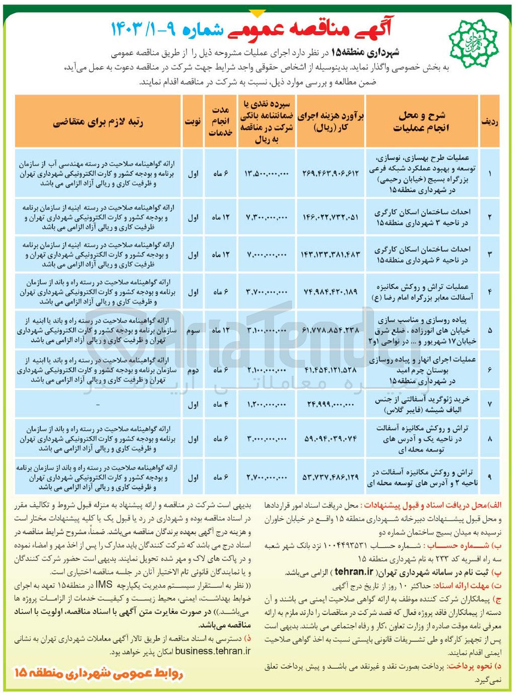 تصویر کوچک آگهی احداث ساختمان اسکان کارگری 