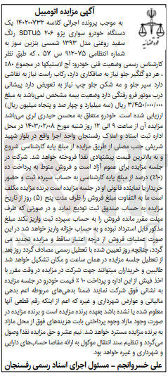 تصویر کوچک آگهی کلاسه 140200732 : فروش خودرو سواری پژو 206