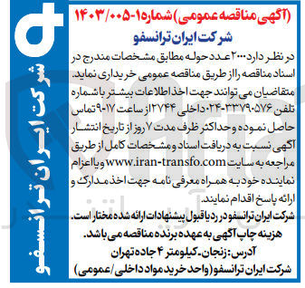 تصویر کوچک آگهی خریداری 2000 عدد حوله