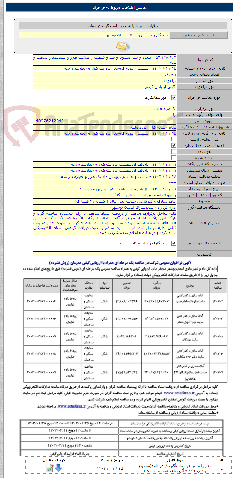 تصویر کوچک آگهی آماده سازی و گذرکشی سایت نخل غانم ( کنگان ۴۷ هکتاری)