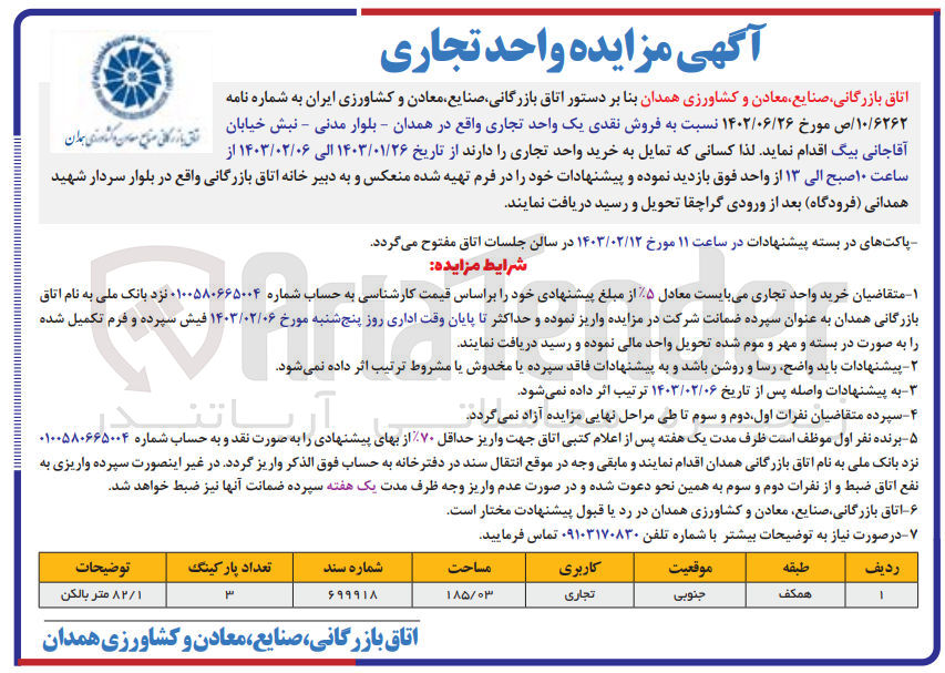 تصویر کوچک آگهی فروش نقدی یک واحد تجاری 