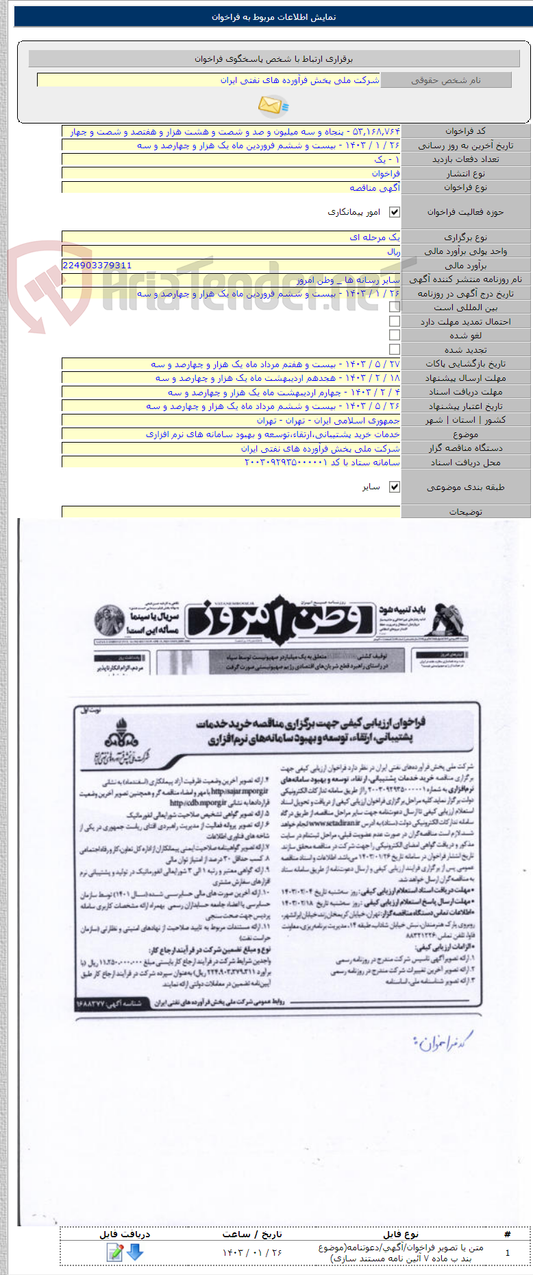 تصویر کوچک آگهی خدمات خرید پشتیبانی،ارتقاء،توسعه و بهبود سامانه های نرم افزاری