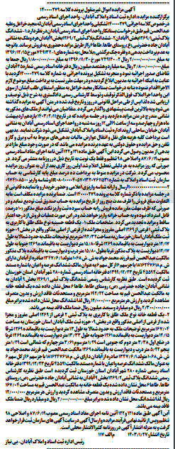 تصویر کوچک آگهی پرونده اجرایی کلاسه:140000279
فروش شش دانگ پلاک ثبتی 1269/1