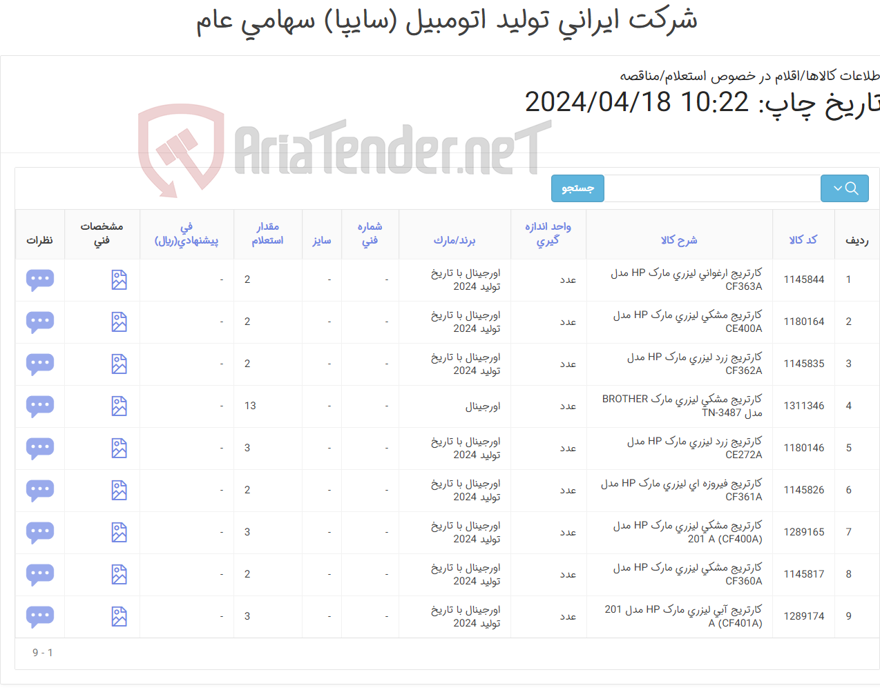 تصویر کوچک آگهی کارتریج اورجینال