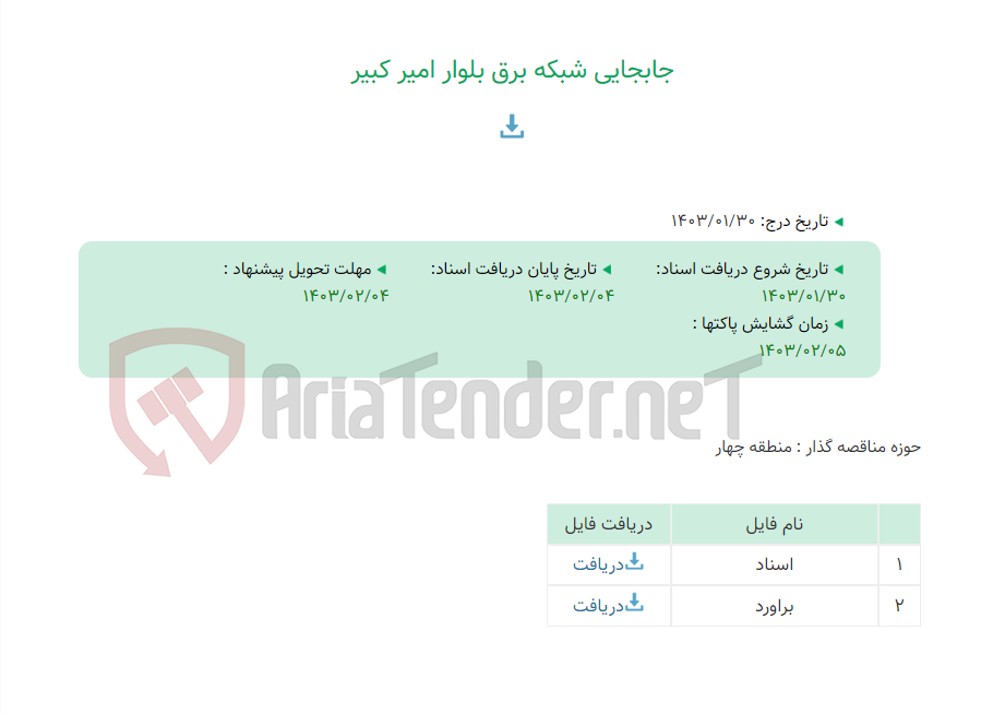 تصویر کوچک آگهی جابجایی شبکه برق بلوار امیر کبیر