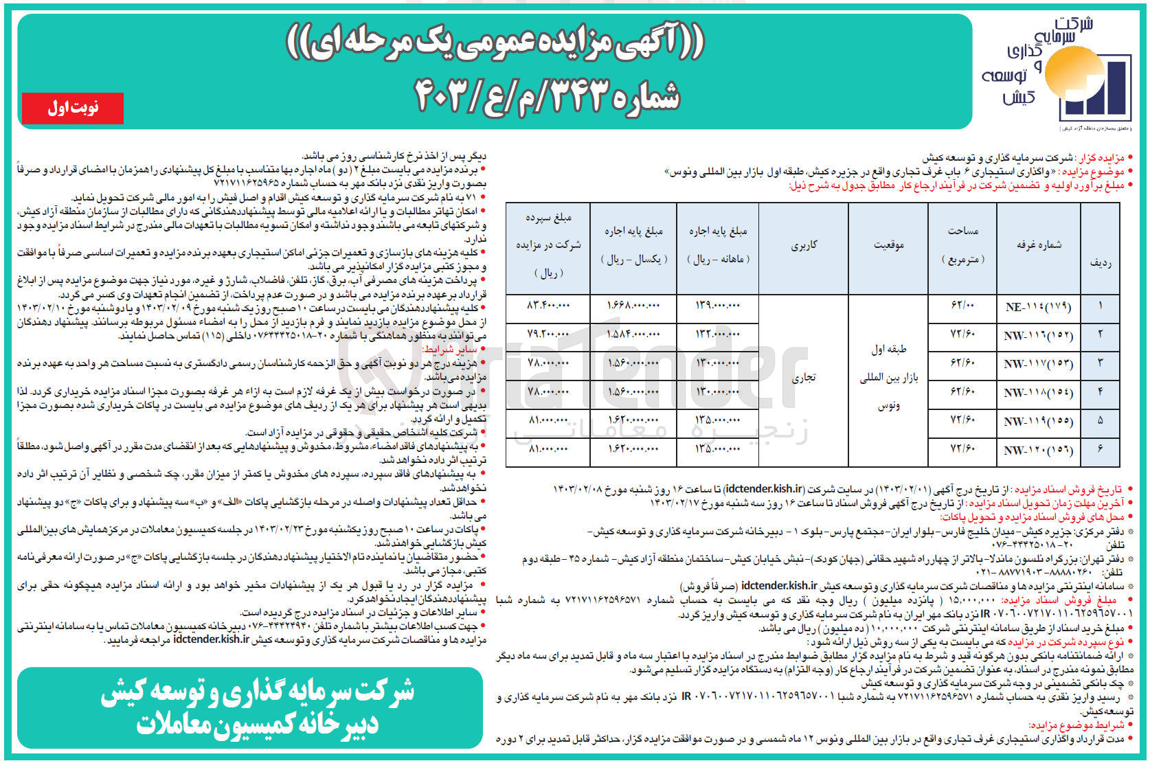 تصویر کوچک آگهی واگذاری استیجاری 6 باب غرف تجاری 