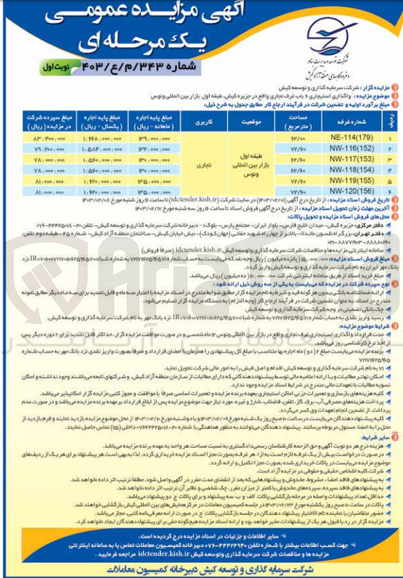 تصویر کوچک آگهی واگذاری استیجاری 6باب غرفه تجاری