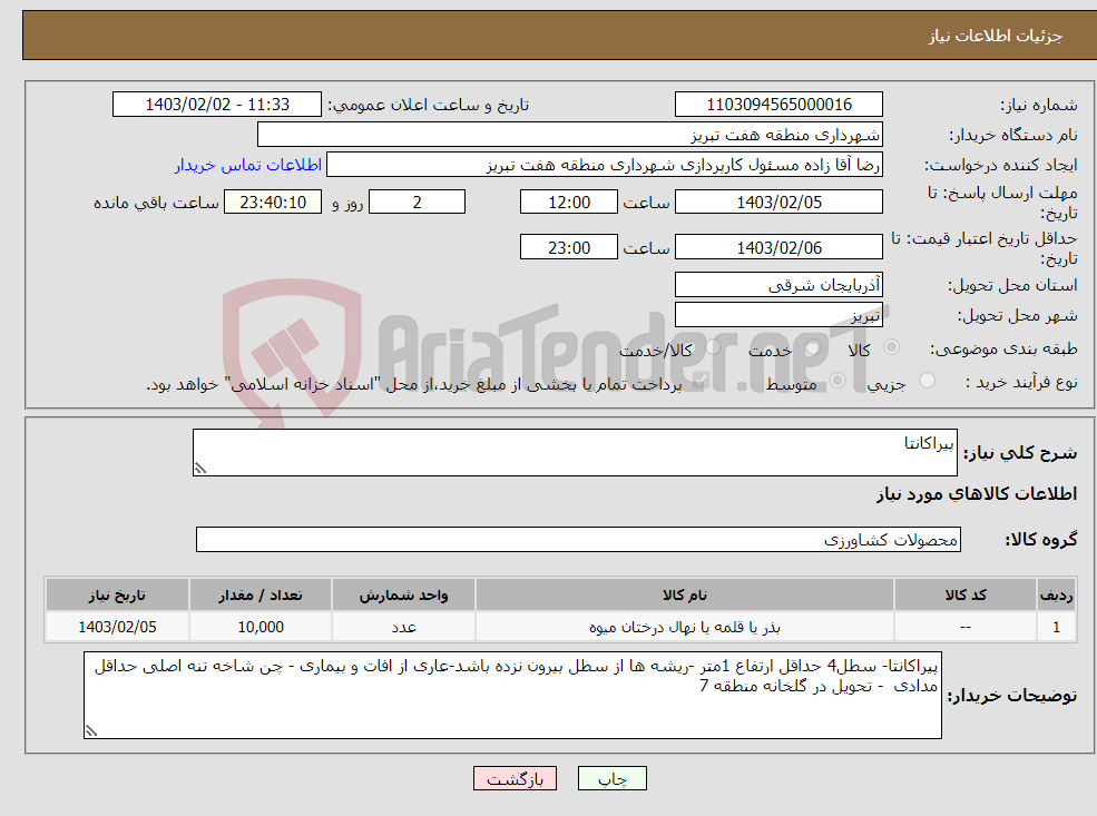 تصویر کوچک آگهی نیاز انتخاب تامین کننده-پیراکانتا