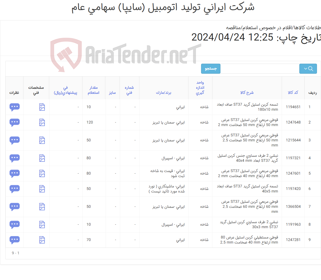 تصویر کوچک آگهی انواع قوطی ونبشی و تسمه (آهن آلات)