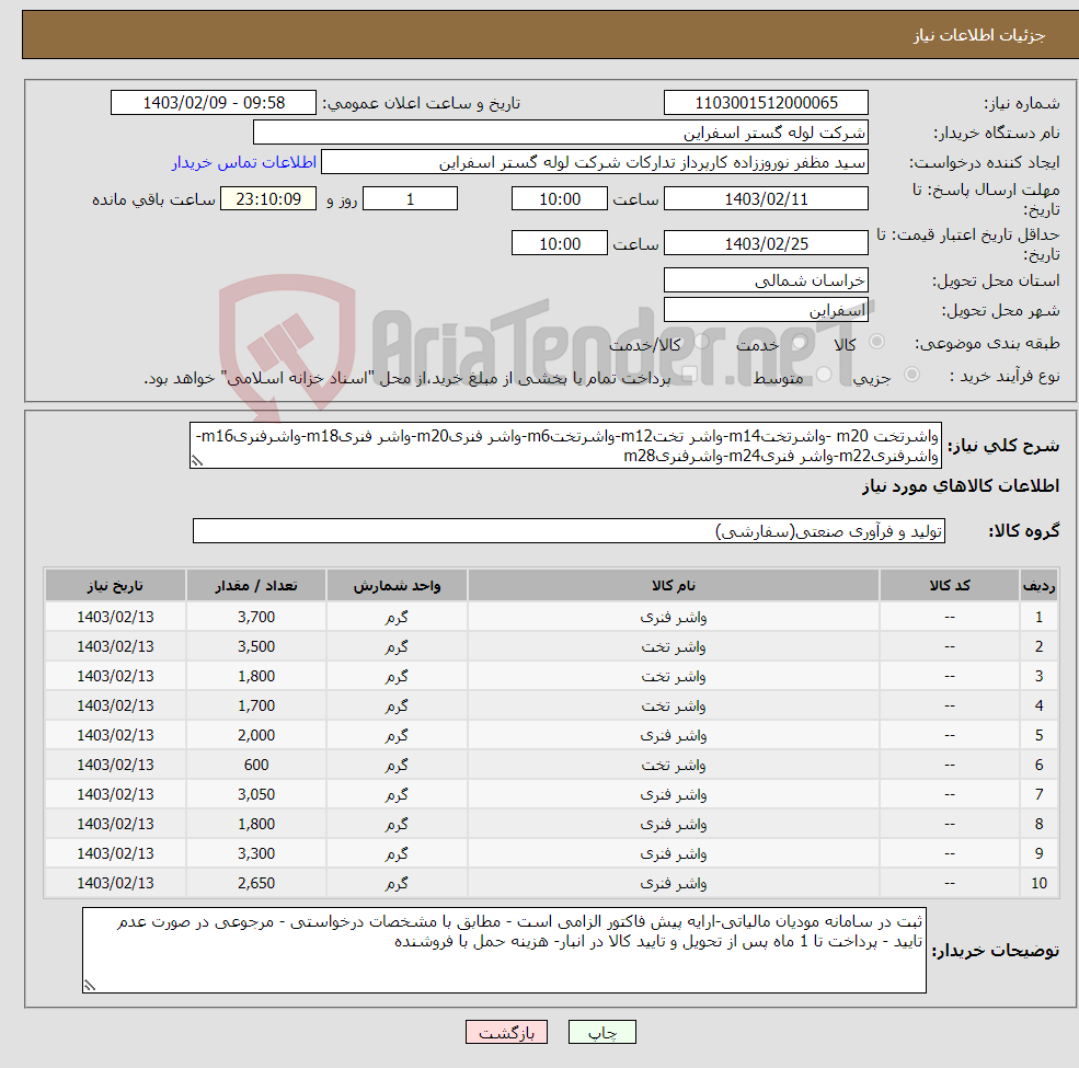 تصویر کوچک آگهی نیاز انتخاب تامین کننده-واشرتخت m20 -واشرتختm14-واشر تختm12-واشرتختm6-واشر فنریm20-واشر فنریm18-واشرفنریm16-واشرفنریm22-واشر فنریm24-واشرفنریm28