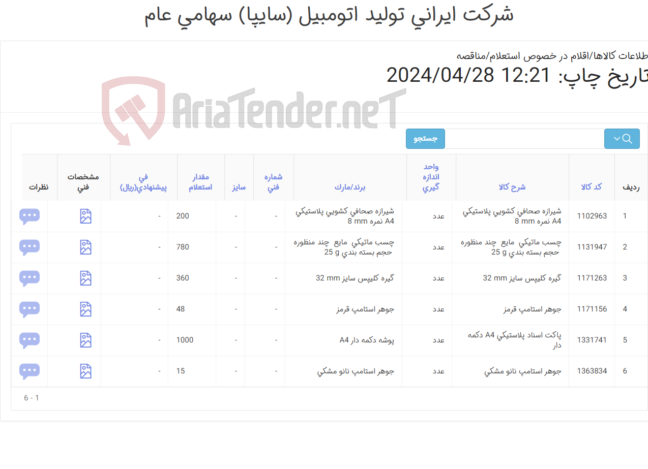 تصویر کوچک آگهی لوازم التحریر
