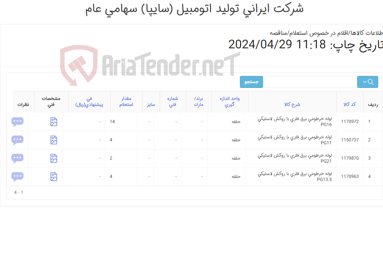 تصویر کوچک آگهی انواع لوله خرطومی