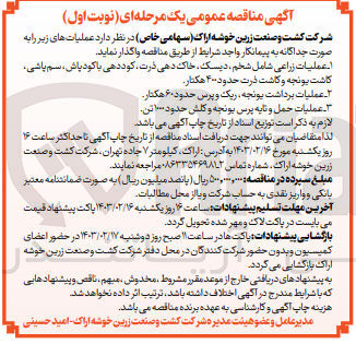 تصویر کوچک آگهی عملیات برداشت یونجه، ریک و پرس حدود 60 هکتار