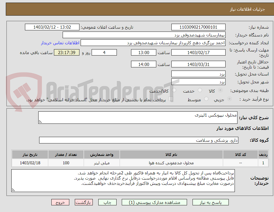 تصویر کوچک آگهی محلول نیپونکس 1لیتری