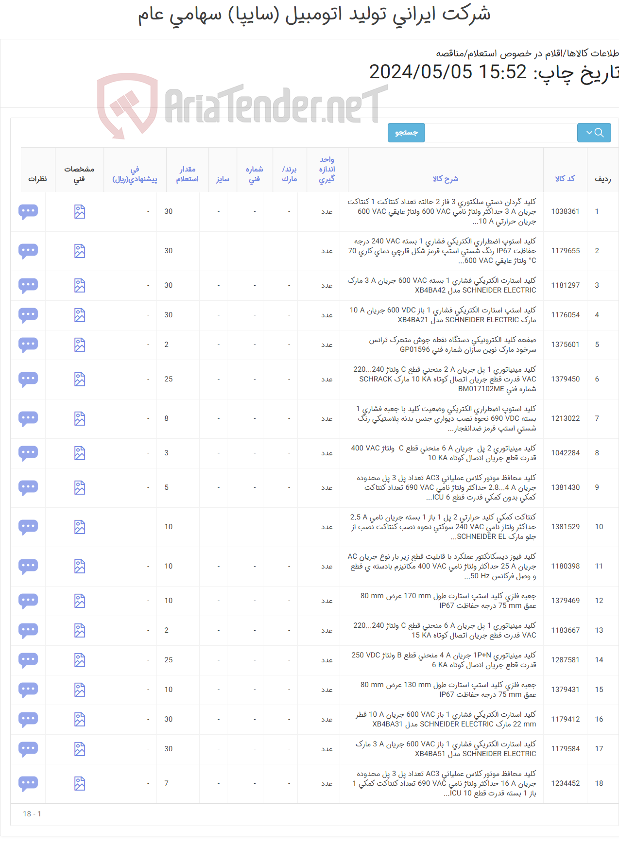 تصویر کوچک آگهی تامین انواع کلید محافظ / استپ/گردان