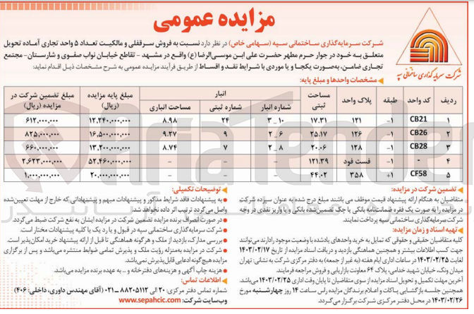 تصویر کوچک آگهی فروش سرقفلی و مالکیت تعداد 5 واحد تجاری آماده تحویل 